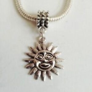 “SUN” Sterling Silver Plated Dangling Charm Bead For European Charm Bracelets